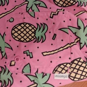 Maamgic Pink Pineapple Kids Swim Trunks